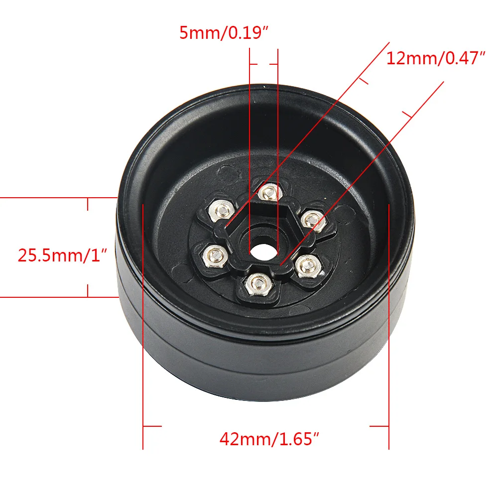 AXSPEED Heavy Duty 110g ze stopu metali 1.9 piasty felgi do osiowych SCX10 D90 CC01 1/10 zdalnie sterowany samochód gąsienicowy cześć zapasowa modelu