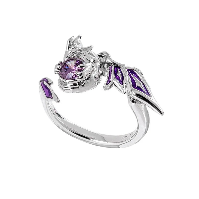 [Official]Game Honkai: Star Rail Ring miHoYo Purple Borisins Pollux Death Dragon Theme Ring Open Adjustable Cosplay Doujin Gifts
