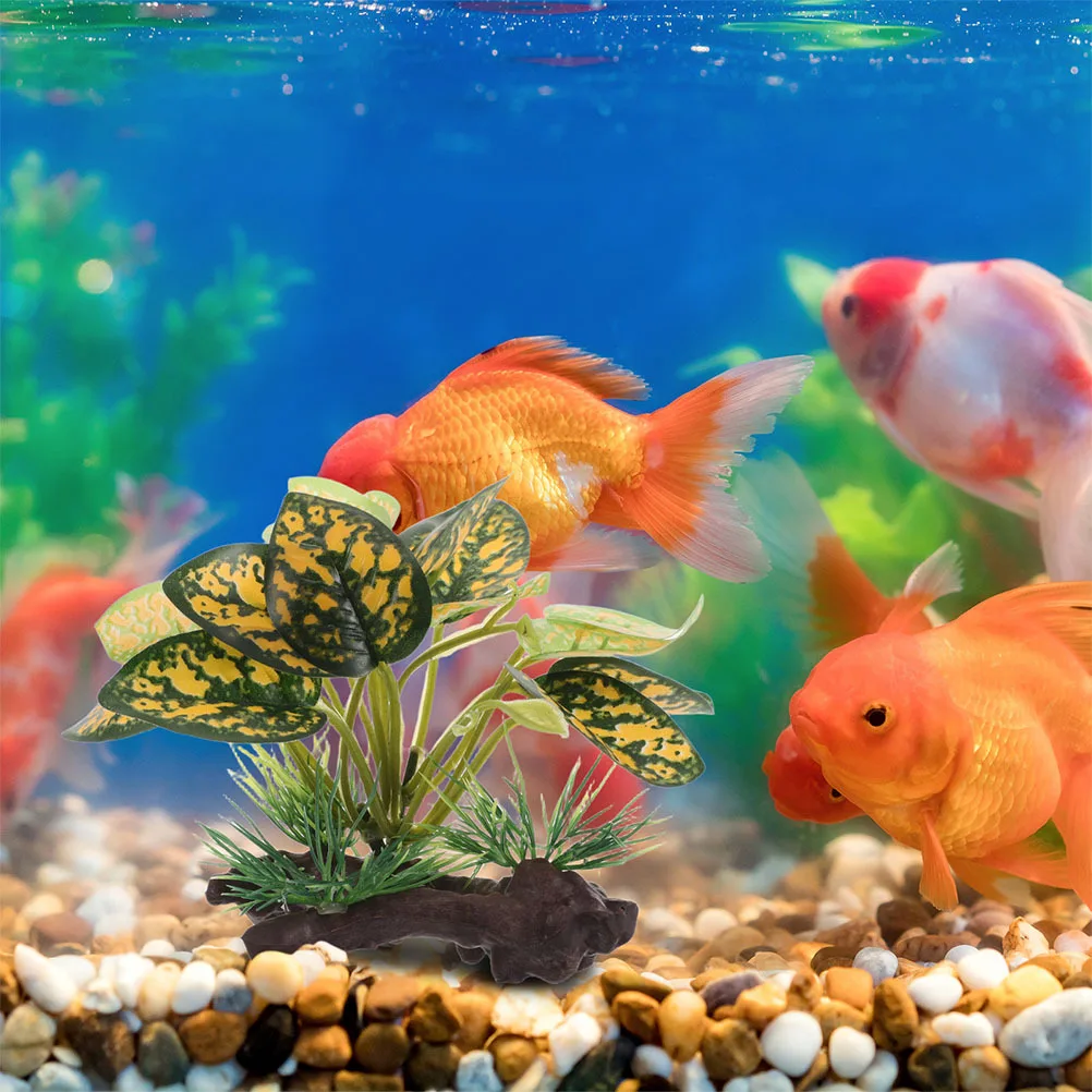 

2Pcs Artificial Aquarium Plants Lifelike Plastic Greenery Realistic Fish Tank Decorations Aesthetic Tank Decor
