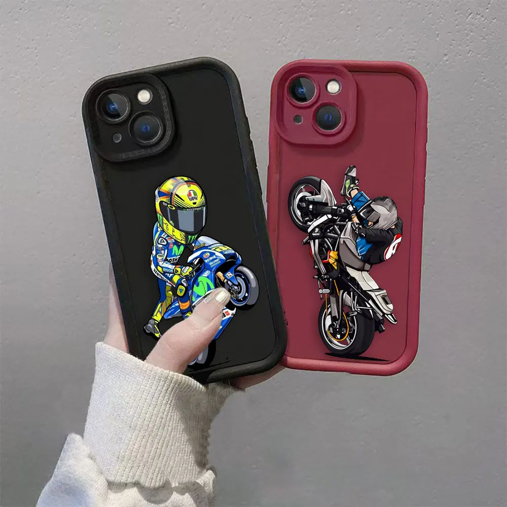 Funda deportiva de dibujos animados para motocicleta, funda de teléfono para Xiaomi 11 12T 13 13T 14 14T 15 LITE POCO F5 F7 X3 X4 X5 X6 X7 M6 M7 PRO