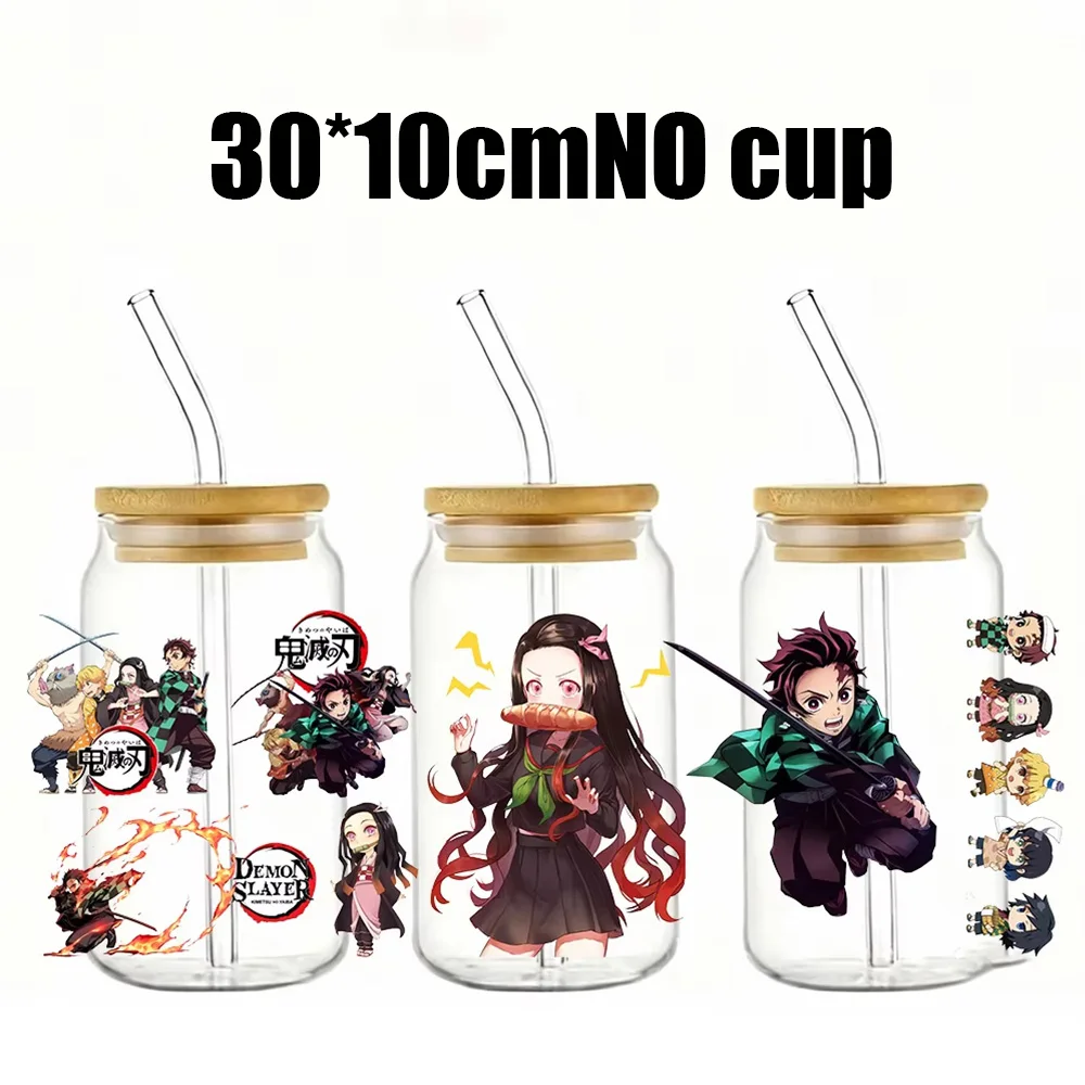 شيطان القاتل dtf التفاف نقل الكؤوس ملصق مائي يطبع Uvdtf زجاجة ملصق Uv Dtf سيارة يلتف كامادو تانجيرو كامادو Nezuko #3