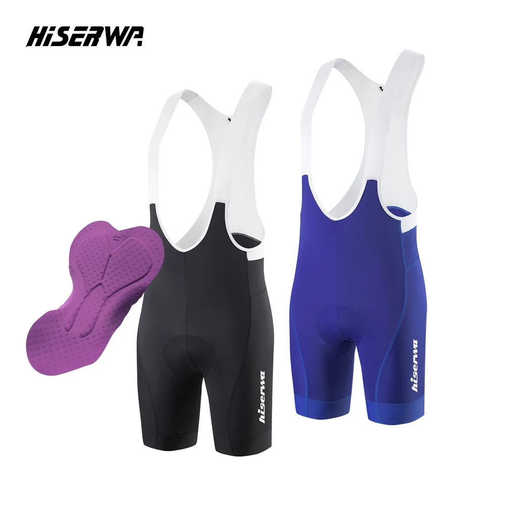 

HISERWA Men Cycling Bib Shorts Top Quality Bicycle Short 3D High Density Pad Pro MTB Road Cycling Tights Culotte Ciclismo Hombre