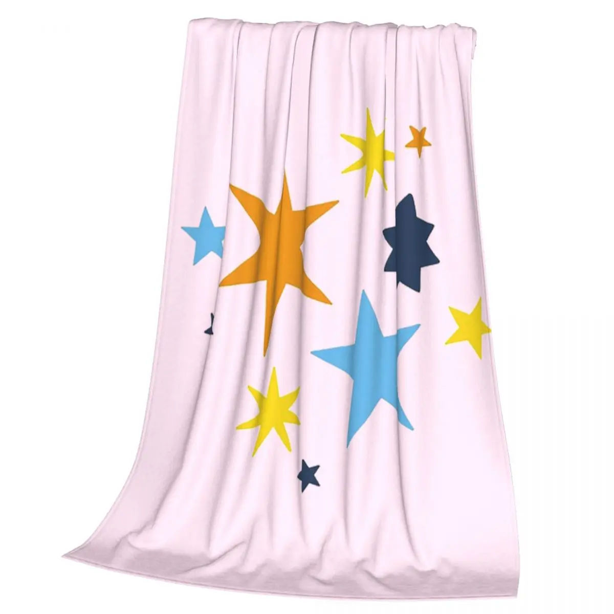 Subtle Aroace Pride Stars (orange And Blue Flag) Blankets Soft Warm Flannel Throw Blanket Plush for Bed Travel Home Couch