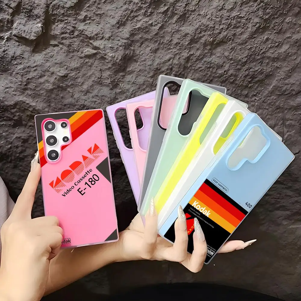 Phone Case Soft TPU Clear Case For Samsung S22-S26, 2-in-1 Detachable Multi-Color Card Holder Cover Fashion K-Kodak