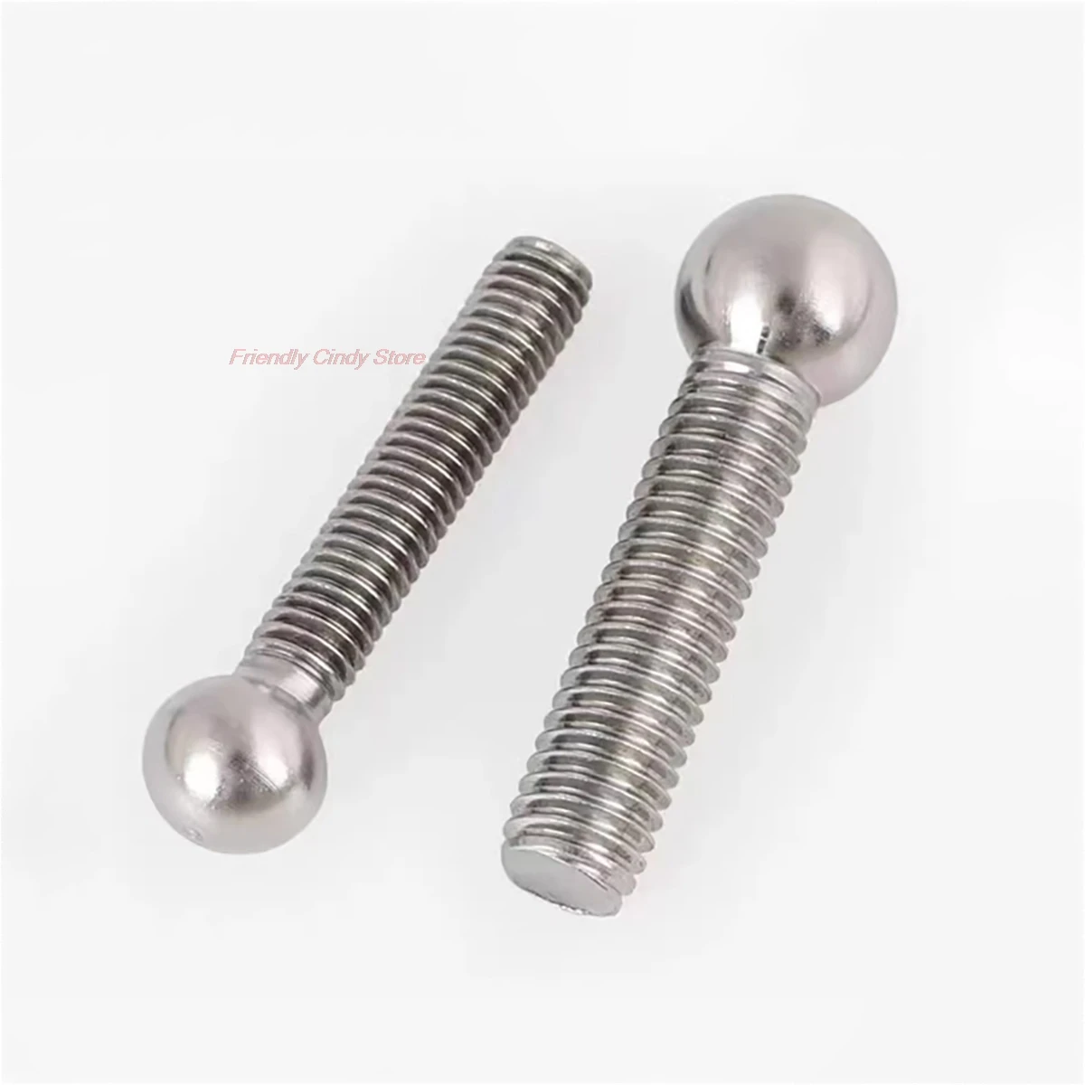 304 Stainless Steel Ball Head Threaded Rods - Round Head Bolts, 3D Ball Rods & Contact Balls for Industrial Use