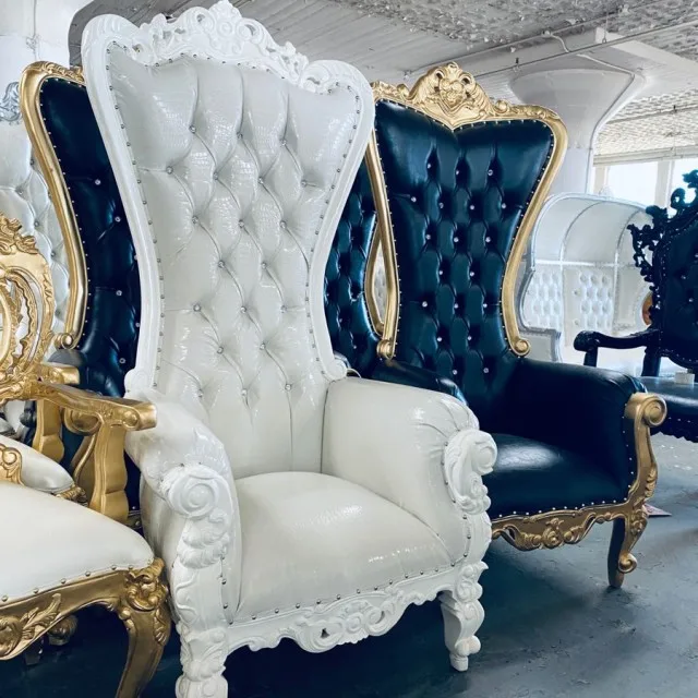 

Cheap luxury luxury banquet royal high back for bride and groom used king wedding throne chair