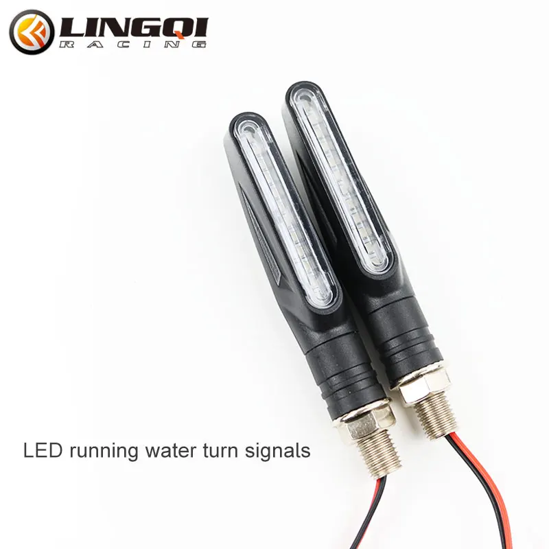 

LING QI Motorcycle LED Running Water Turn Signals Waterproof Indicator Lamp Strip Tail Light For Most Pit Dirt Bike Accessories