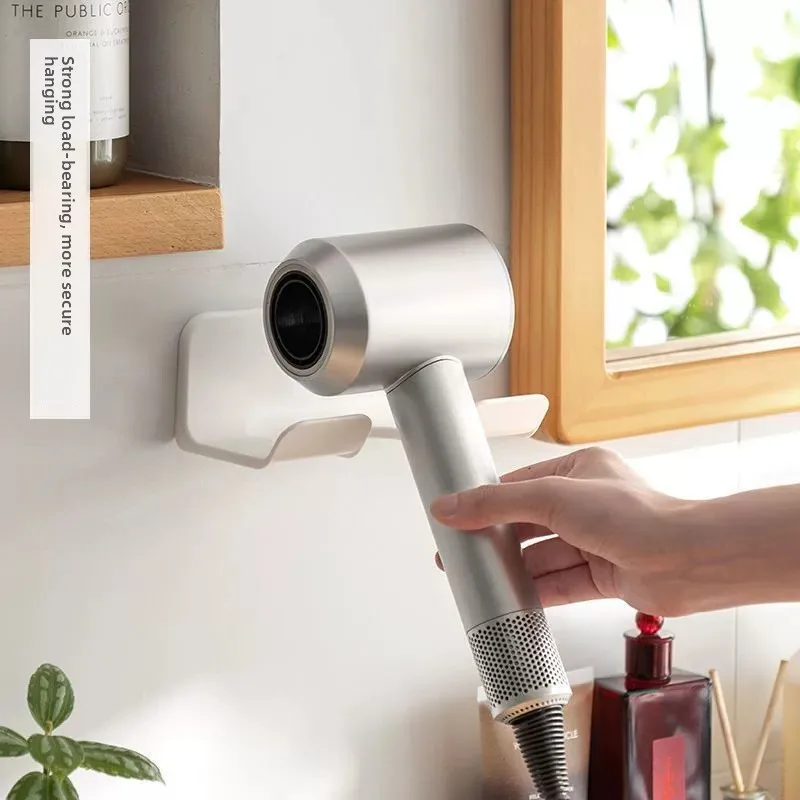 No-Drill Wall Mount Hair Dryer Holder,  Bathroom Storage Rack for Hairdryer, Adhesive Electric Blower Stand for Home Salon
