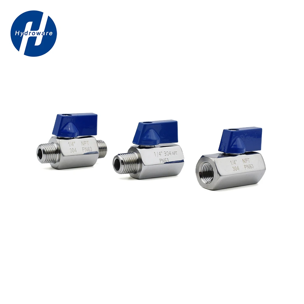 

SS304 Mini Ball Valve 1/8 1/4 3/8 1/2 3/4 BSP NPT Male Female Threaded Sanitary Stainless Steel Water Oil Acid Homebrew