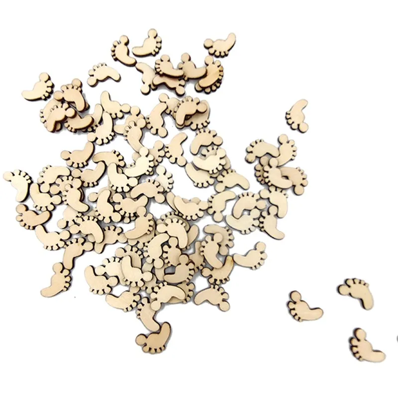 50pcs Unfinished Wood Hands Feet Cutouts Wood Craft for DIY Project Decoration and Painting