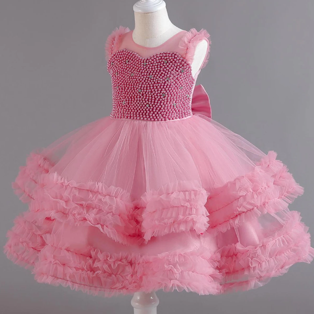 小さな女の子のためのフラウンスフラワードレス,エレガントなパーティードレス,パーティードレス,パーティードレス,結婚式,誕生日,y22020