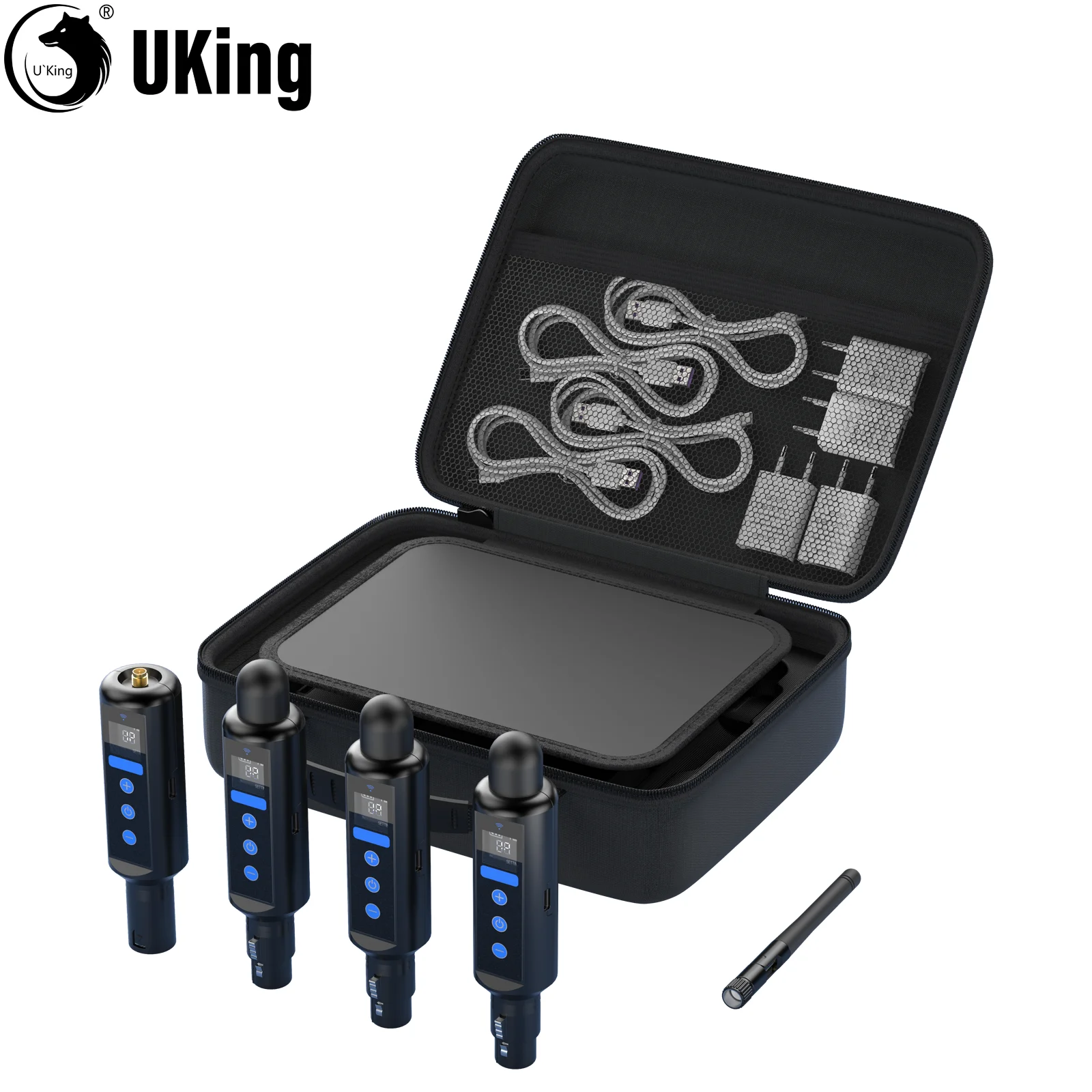 U'King 3 قطعة استقبال البطارية المدمج و DMX512 وحدة التحكم اللاسلكية الارسال و صندوق التعبئة التحكم في إضاءة المسرح لشريط KTV للحزب #1