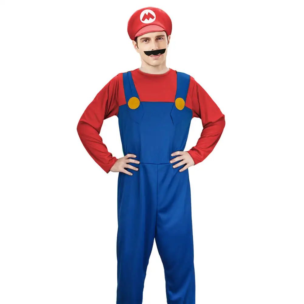 

Game Super Brothers Cosplay Costume Mari and Luigi Outfits Men's Suit Halloween Carnival Party Male Fancy Dress