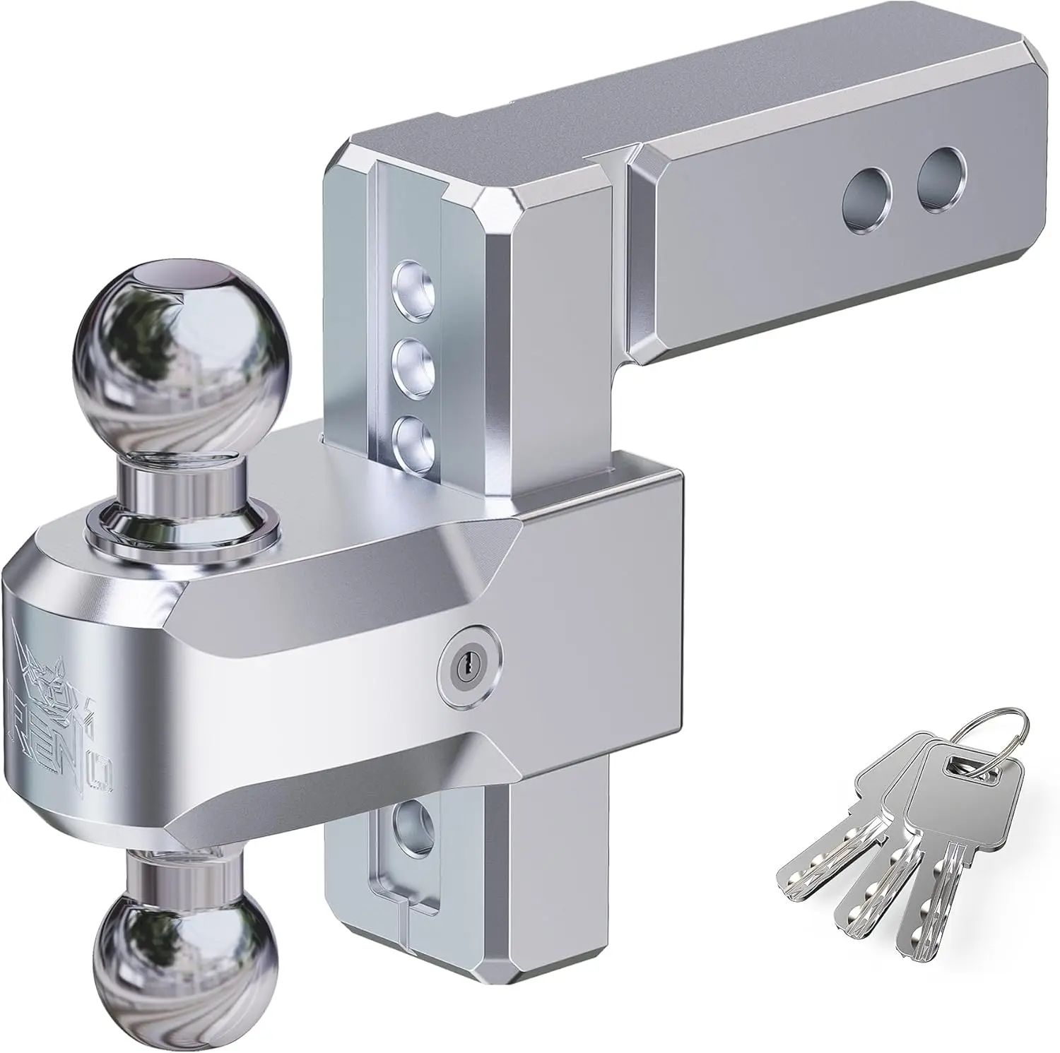 

Adjustable Trailer Hitch, Fits 2.5 inch Receiver Hitch 6" Rise/Drop Tow Hitch, Heavy Duty 2" & 2-5/16" Ball Hitches with 18,500