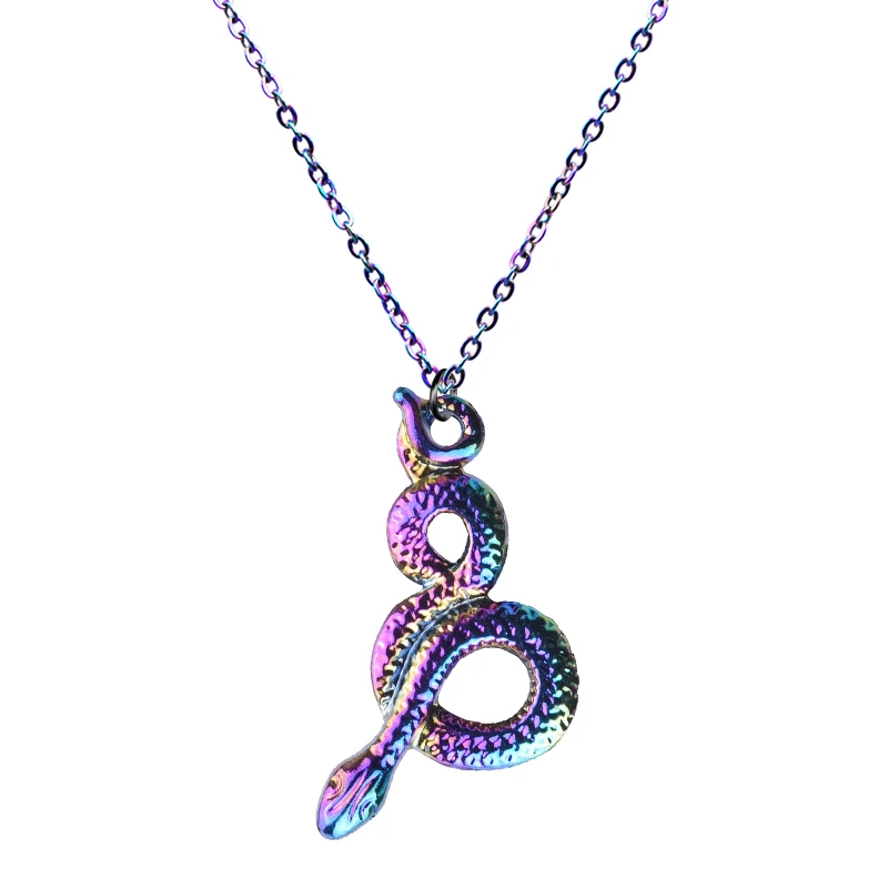 Collane con ciondolo serpente pistola per donna uomo arcobaleno catena collo gioielli bigiotteria collana con ciondoli Hip Hop ciondoli Choker alla moda