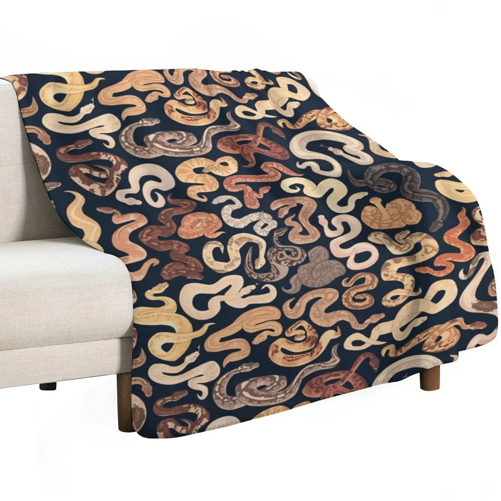 Morph flavored noodles in dark blue Throw Blanket Wrinkle Resistant Lightweight Blanket