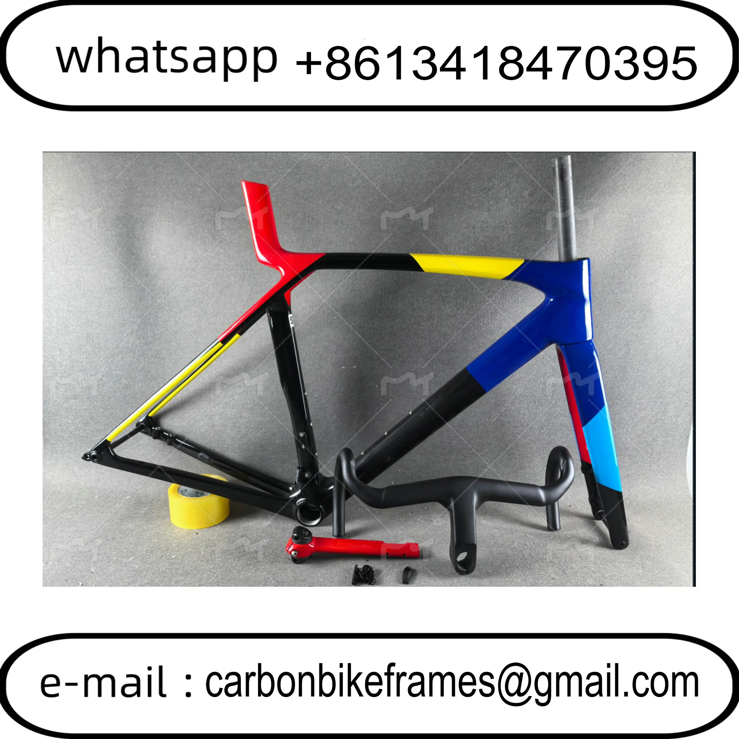 Cuadro de carbono para bicicleta de carretera GEN 8 2025 con logo personalizado, cuadro T1000 T47 con freno de disco, cuadro de bicicleta de carreras + manillar DPD