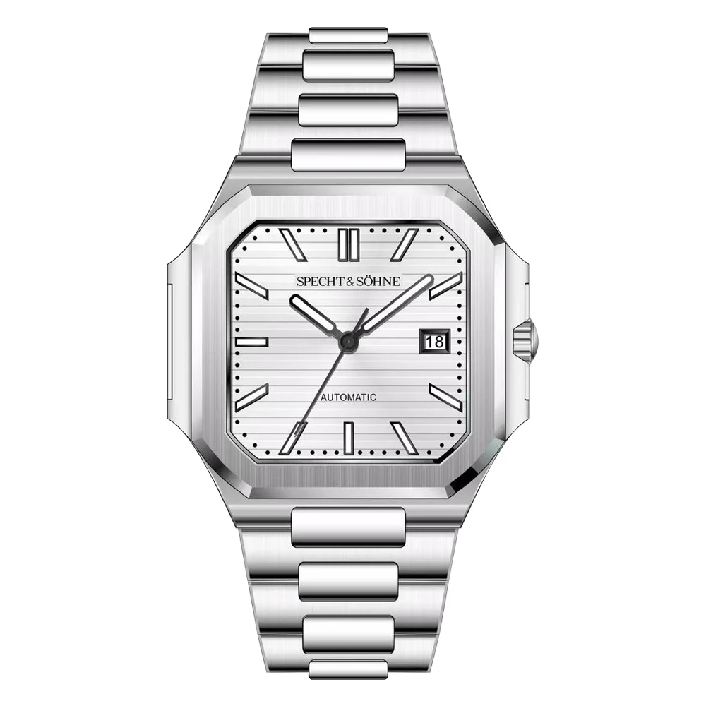 2025 Specht & Söhne 41 MM Vierkant Kubiek 5711 Herenhorloge Mechanische Horloges Roségoud Roestvrij staal Saffierkristal Waterdicht