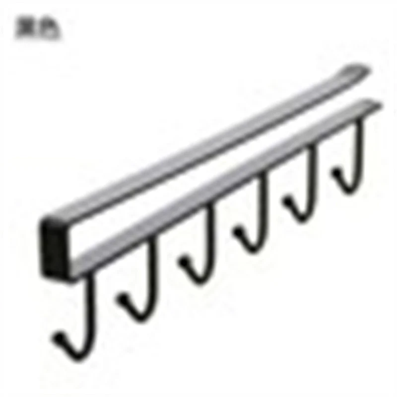 6 Hook Coffee Cup Mug Holder Plastic Cabinet Kitchen Storage Rack Multifunction Hook Shelf Sundry Organizer Storage Hanger image 6