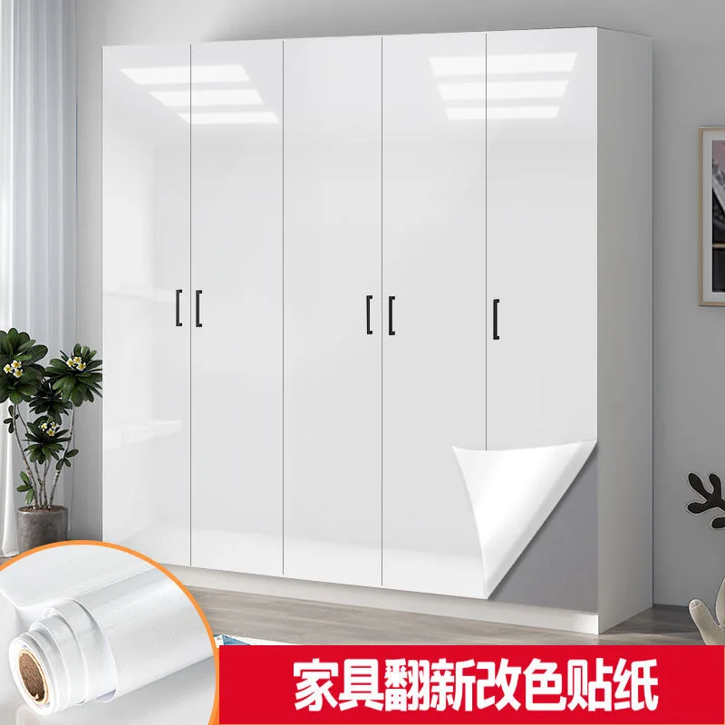 Kitchen Oil-proof Wallpapers Cabinet Desktop Wardrobe Renovation Wall Shiny Self-adhesive Furniture Decor Glossy Contact Films