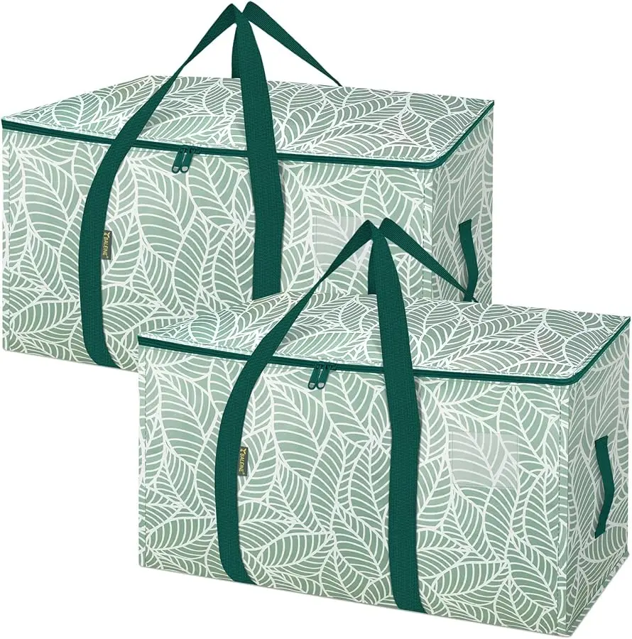 

2-Pack Oversized Moving Bags with Reinforced Handles, Heavy-Duty Storage Tote for Clothes, Moving Supplies (Antique Folidage, 2-