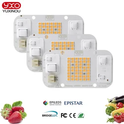 Lámpara de crecimiento LED para plantas de interior, lámpara hidropónica regulable DOB de 10 unids/lote, 220V CA, 50w, 660nm, Samsung lm283b, chip COB para guardería y flores