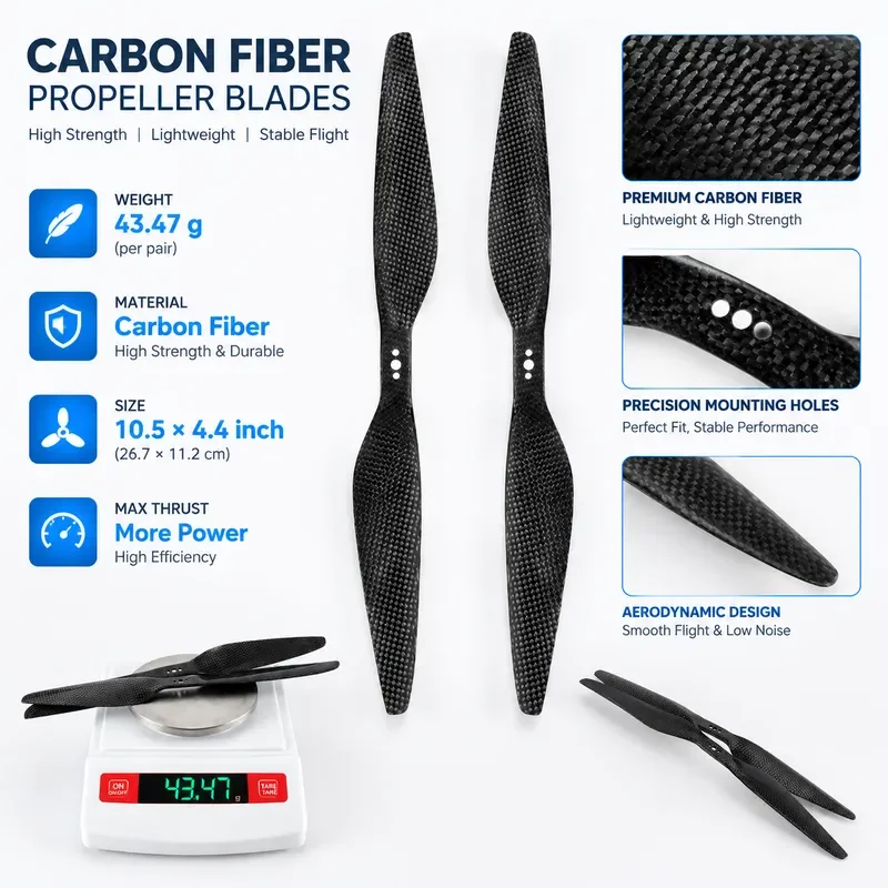 For TMOTOR Full Carbon Fiber 14x8 Propeller Drone Accessories 14 Inch Straight Blade Paddle
