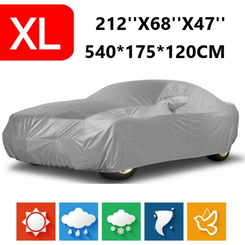 Brand New High Quality Hot Sale Practical Car Cover Outdoor Sun Car Cover Silver Strong Waterproof 170T Rain Dust