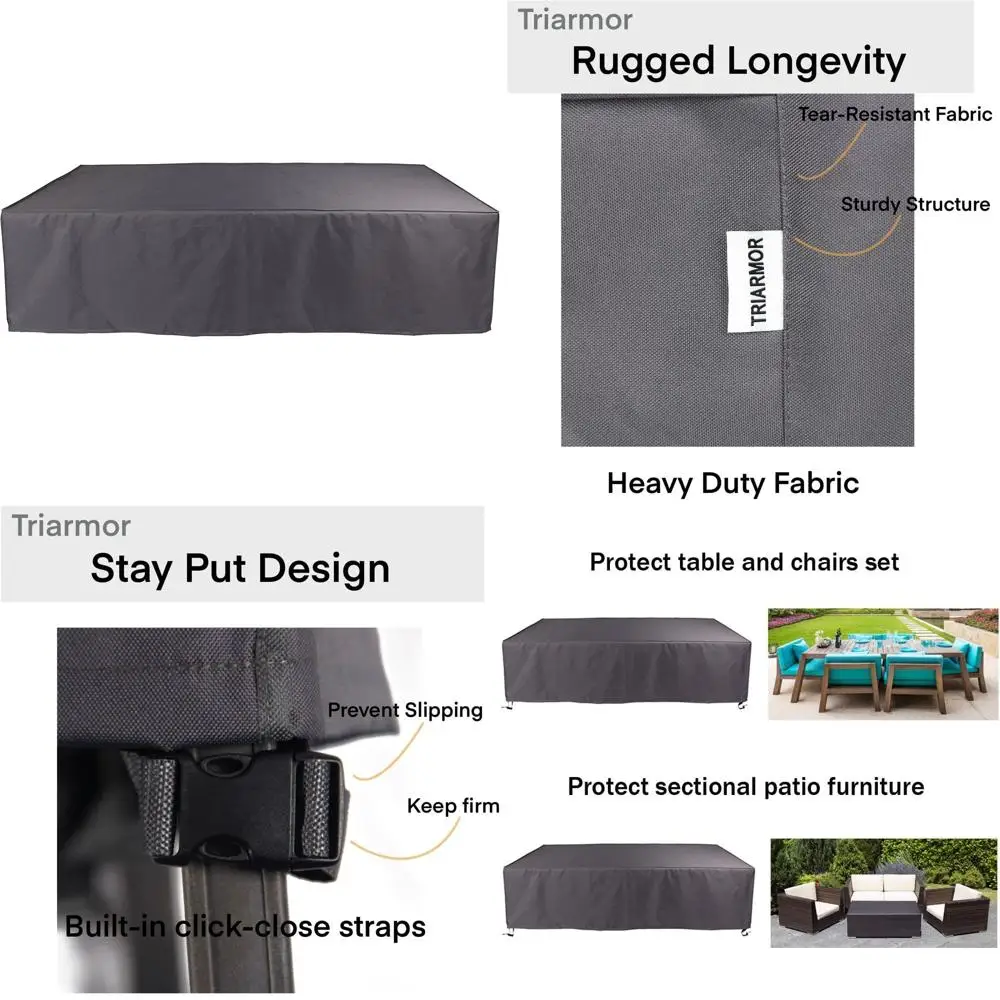 

Waterproof Patio Furniture Cover, 128-Inch Outdoor Set Protection
