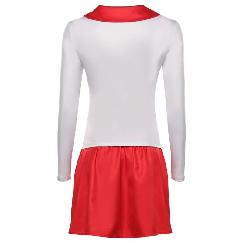 زي ريدل هاي التأثيري للتشجيع زي الفيلم الشحوم الوردي سيدة المشجع لعب الأدوار فانتازيا ملابس حفلة الهالوين القماش