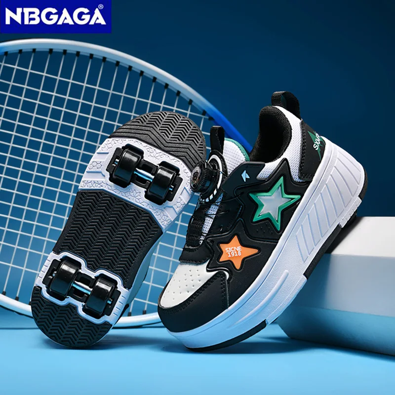 子供用ローラースケートシューズ四輪変形男の子のスケートスニーカーファッションアウトドアスポーツシューズ女の子のギフト子供のための