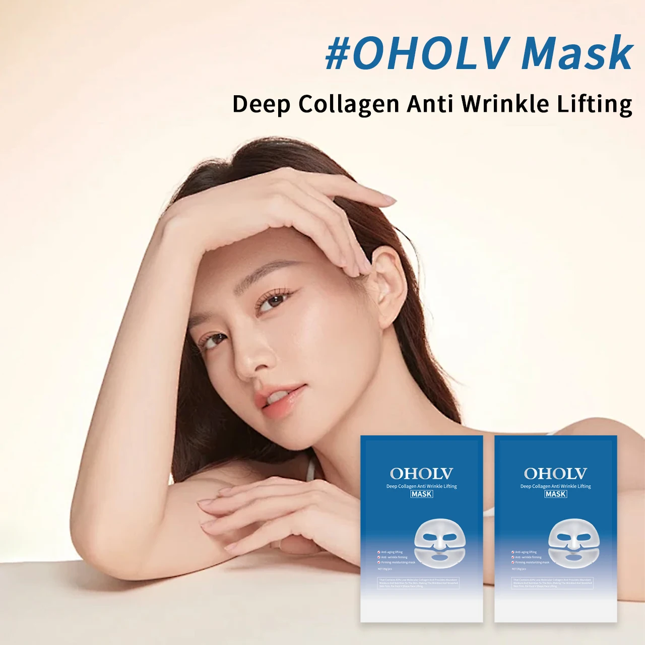 Bio Collagen Deep Mask - Anti-Wrinkle, Firming Overnight Hydrogel Mask for Shrinking Pores, Boosting Elasticity & Radiance - Moisturizing, Antioxidant-Rich Skin Care - 35g（2PCS