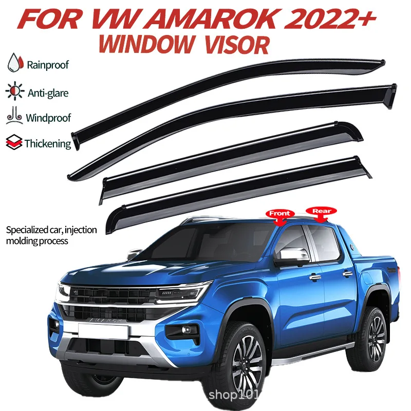 For VW Amarok 2022-2023 Window visor Volkswagen Pickup Rain Barrier Spoiler