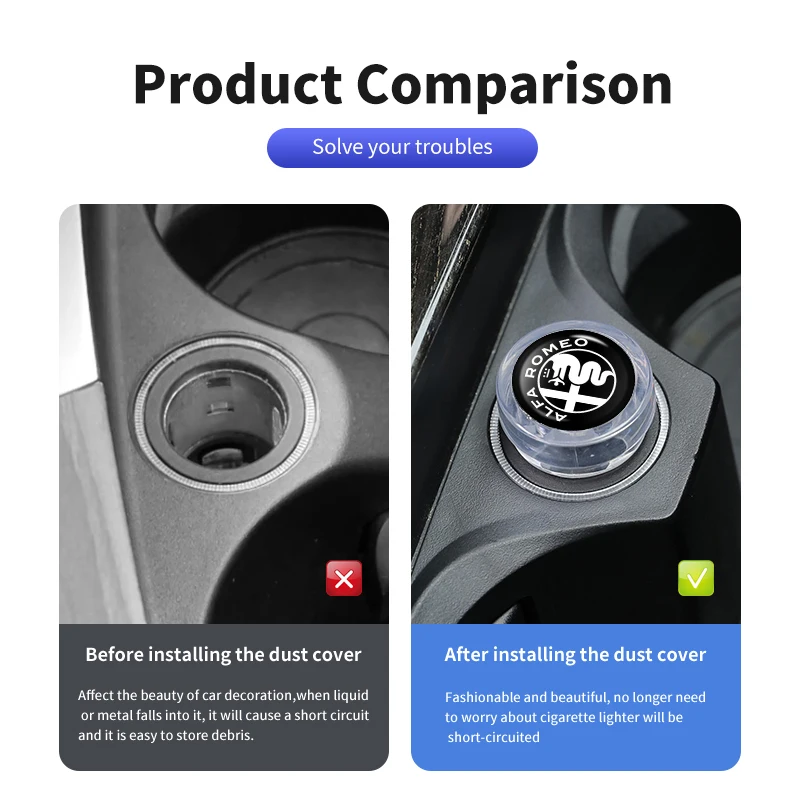 2026 pegatina caliente cubierta de enchufe de coche tapa de encendedor de cigarrillos funda protectora a prueba de polvo para Alfa Romeo Giulietta GT 159 147 156 Mito Bre
