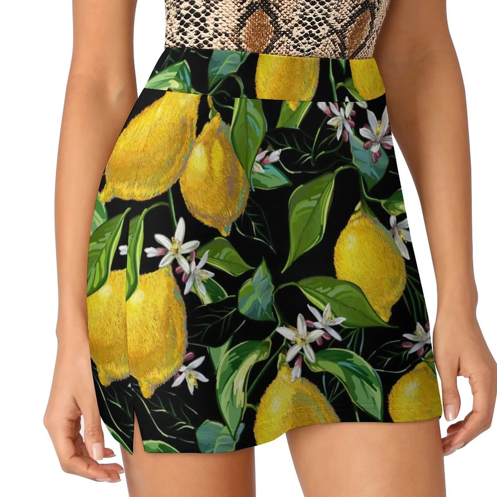 Fresh Lemons Black Mini Skirt fashion korean clothing new in clothes skirts for women 2025