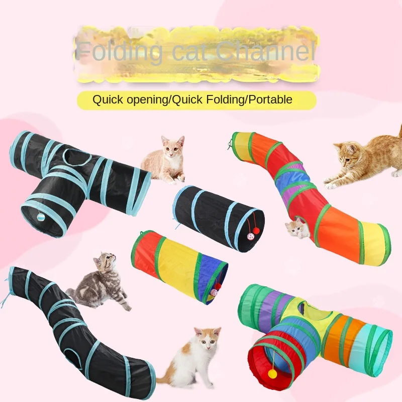 

Cat Favorite Toys Tunnel Tube Kitty Relieve Bored Pet Toys Peek Hole Portable Collapsible Tent Nest Toys for Cat Toy Interactive