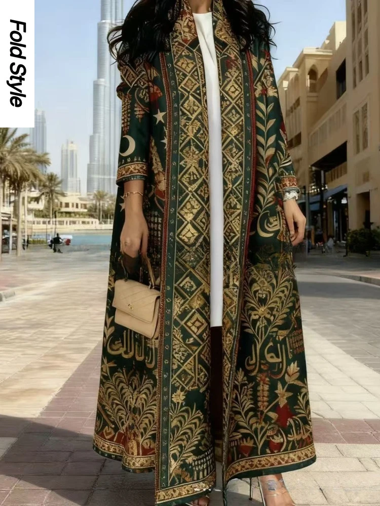 Miyake Pleated Muslim Robe Women's Clothing Spring and Autumn New Cape Foreign Trade Coat