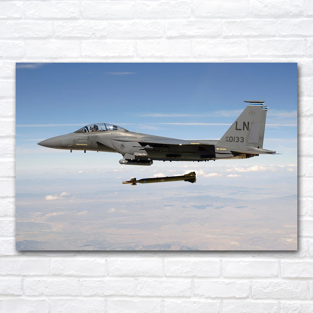 Fighter Jet F15 Poster Airplane Canvas Painting Print Wall Art Picture Bathroom Living Room Bar Home Decor