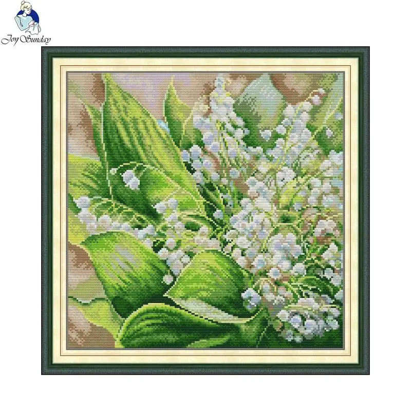 Joy Sunday Flower Cross Stitch Kit DIY Handmade Embroidery Convallaria Majalis Pattern Living Room Display Home Decoratin Gifts