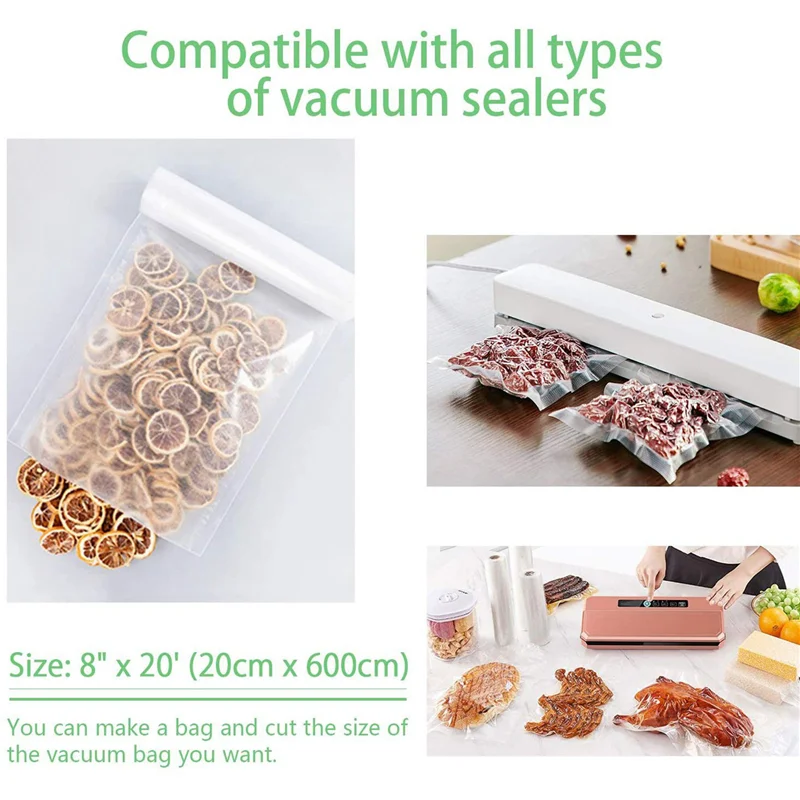 

LICE-Vacuum Sealer Bags Rolls 9 Pack For Food Saver, Heavy Duty Vacuum Storage Bags For Sous Vide Cooking, Freezer