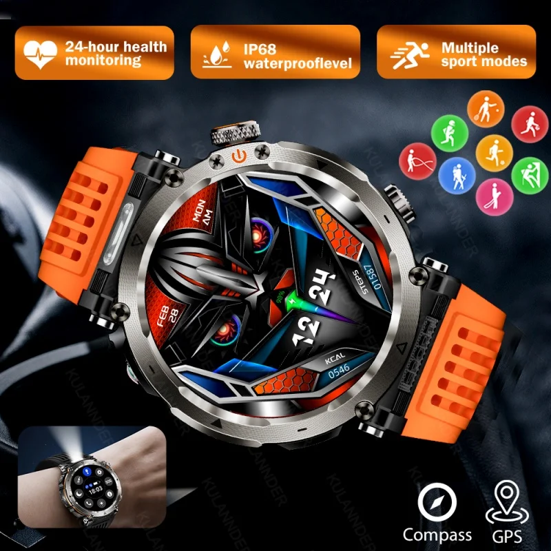 2025 New Fashion luxury Watch HT30 GPS Compass Smart Watch Outdoor Sport Man AMOLED 366*366 FOR Galaxy Watch 7 Upgraded