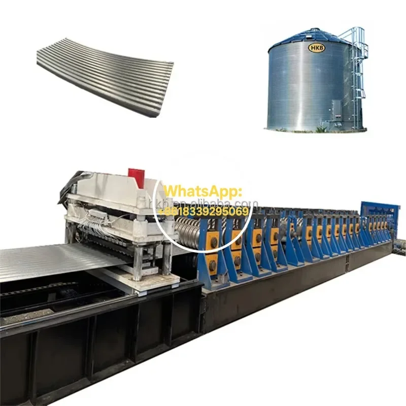 Steel Silo Corrugated Sheet Roll Forming Machine High Speed Automatic Metal Panel Maker for Storage Bin Production Line