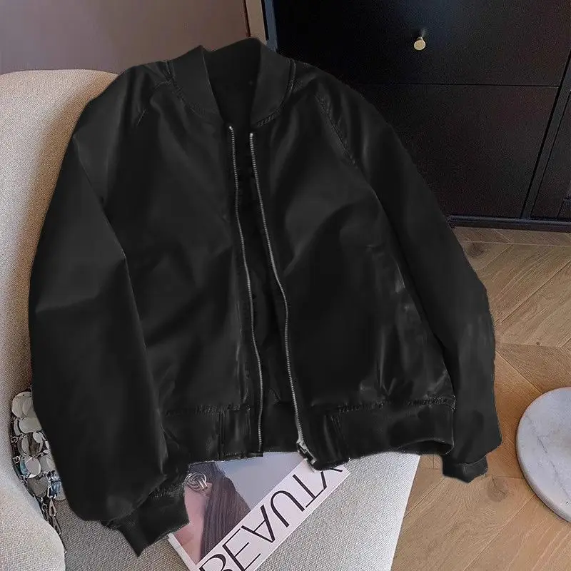 Women's Cotton-Padded Jacket Casual Baseball Collar Streetwear Zipper Bomber Jacket Coats Autumn Winter Loose Female Outerwear view 2