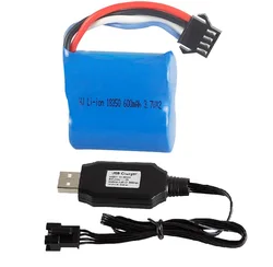 18350 3.7V 600mAh akumulator litowo-jonowy SM4P/USB dla UDI001 UDI011 jad motorówka 7.4V 600mAh li-SM-4P 3.7v * 2 wymienna bateria