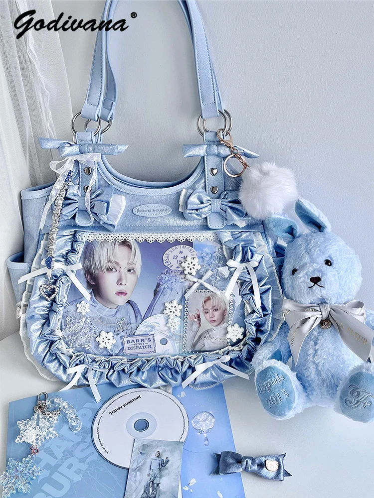 

Original Apron Ita Bag Butterfly Satin Portable Shoulder Bag Girl Women's Cute Large Capacity Handbag Bolso Lolita Tote Bags