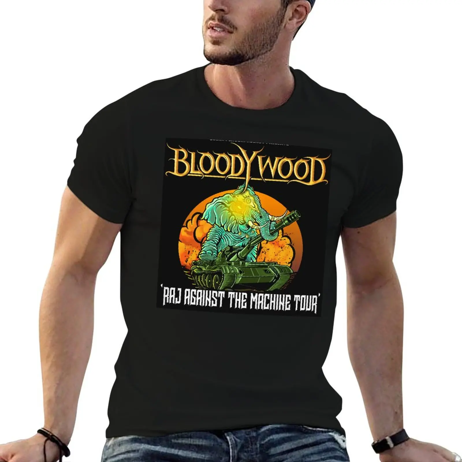 جديد Bloodywood تي شيرت رجل تي شيرت الصيف القطن تي شيرت رجل 100% تي شيرت