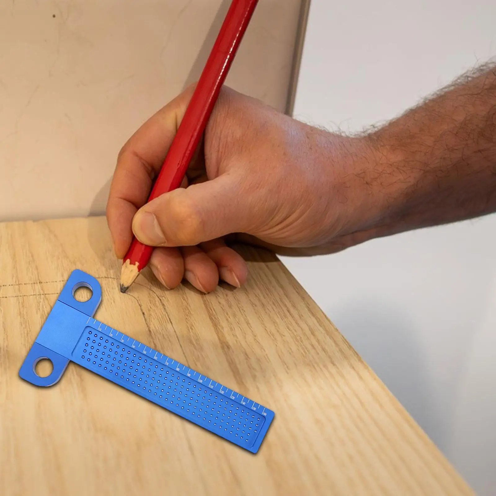 Woodworking Scriber T Square Ruler Layout Scriber Measurement Construction Engineering Measuring Tool for Office Drafting