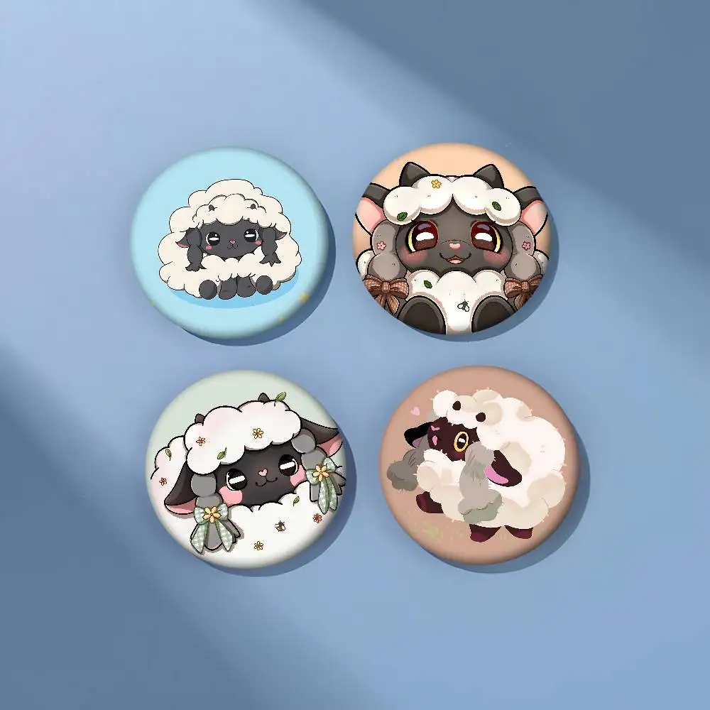 W-Wooloo لطيف الأغنام 58mm الحيوانات مضحك دبابيس شارة حقيبة الظهر الملابس هدية التبعي