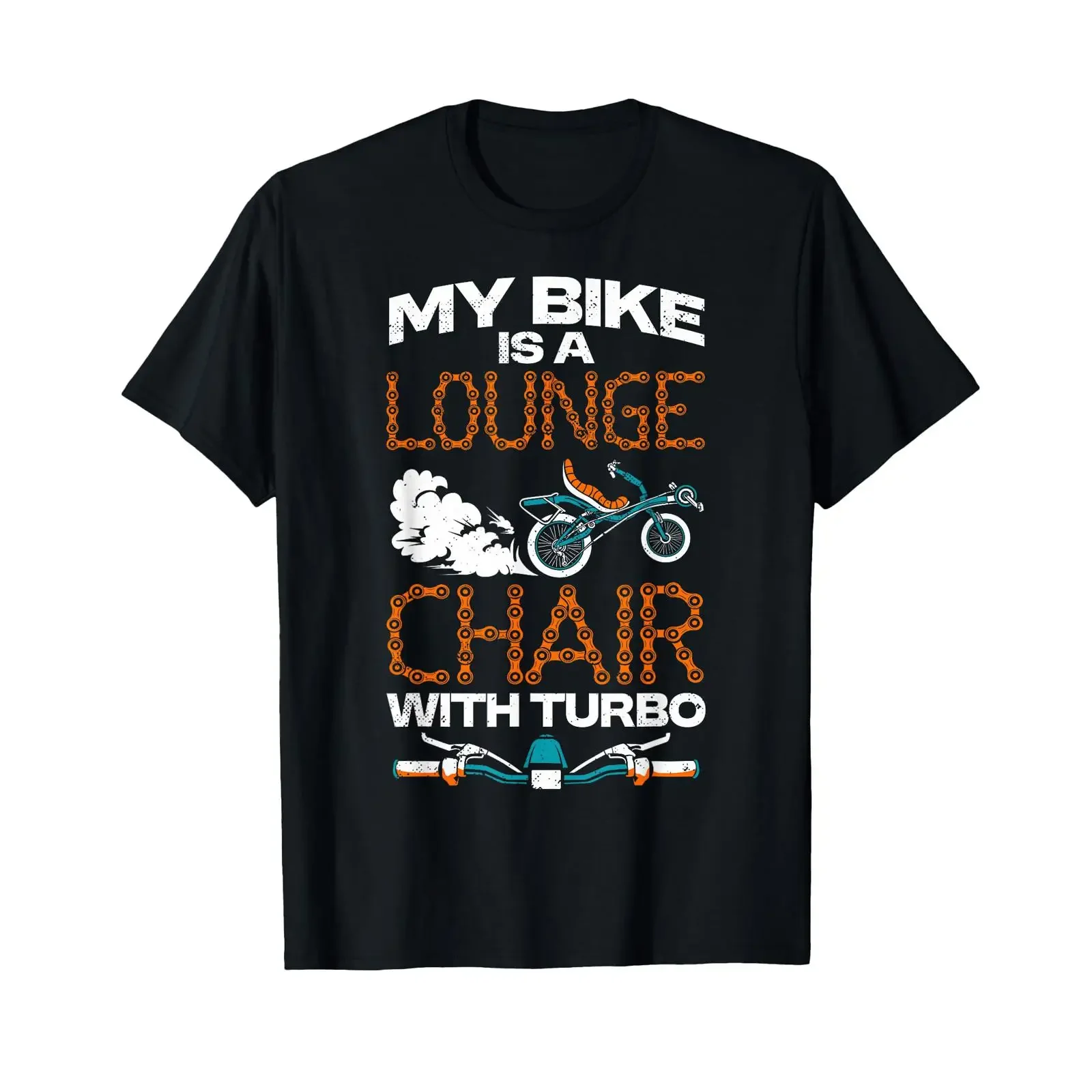 Recumbent Trike Bike Lounge Chair Turbo Cycling Bicycle T Shirt vintage Washed Stretched Casual Comfortable Breathable