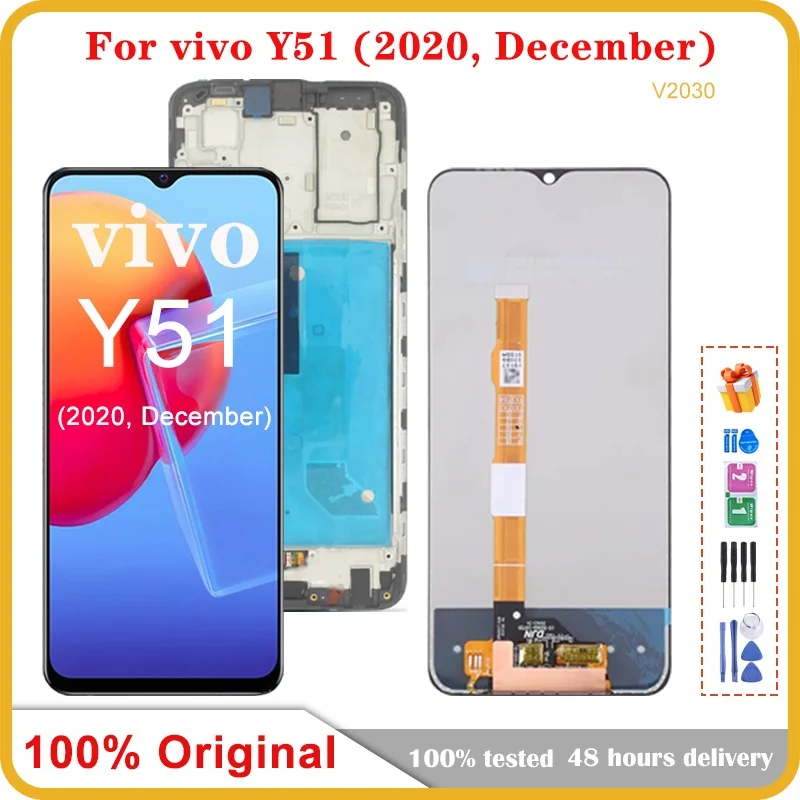 

6.58" Original LCD For VIVO Y51 2020 y31 2020 y52s y53s y31s LCD Display Touch Digitizer Screen Accessories with free tools